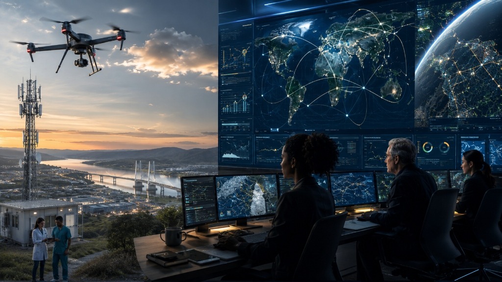 SkyMesh drone and command center monitoring system